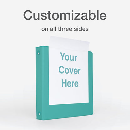 Cardinal 3 Ring Binders, Binders for School and Office, Durable 1.5 Inch, Holds 350 Sheets, ClearVue Presentation View, Non-Stick, Blue and Green Assortment, 6 Pack (1002480)