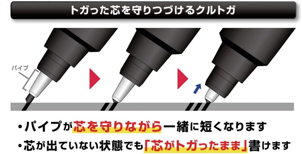 uni Kurutoga Mechanical Pencil Standard, 0.5mm, Black (M54501P.24)