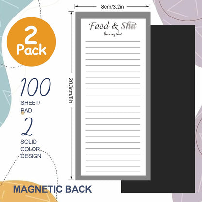 Utron 4 Pack Magnetic Notepads for Refrigerator, 50 Pages/BookGrocery List Magnet Pad for Fridge, Design Magnetic Grocery List Pad for Fridge, Grocery List Notepad, To-Do Memos, List