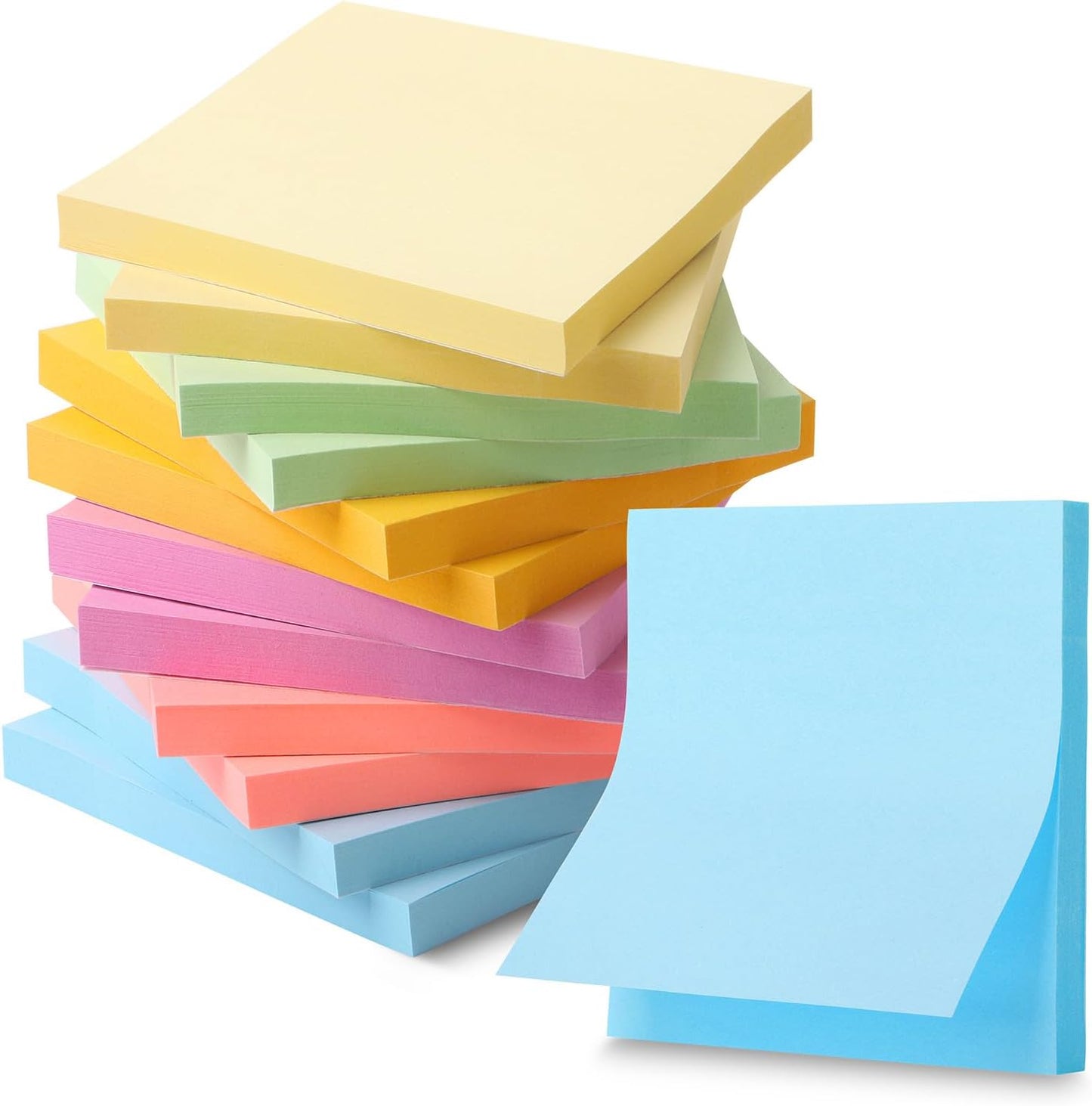 Mr. Pen- Sticky Notes, 3"x3", 12 Pads, 720 Sheets, Pastel Colors, Sticky Notes Bulk, Self-Stick Note Pads, Perfect for Office, School, Home, Study & Organization