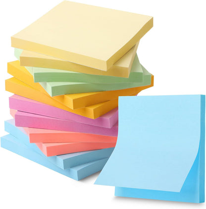 Mr. Pen- Sticky Notes, 3"x3", 12 Pads, 720 Sheets, Pastel Colors, Sticky Notes Bulk, Self-Stick Note Pads, Perfect for Office, School, Home, Study & Organization