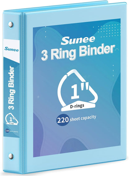 SUNEE 3 Ring Binder 2 Inch, Clear View Binder Three Ring PVC-Free (Fit 8.5x11 Inches) for School or Office Supplies, Light Purple, 1 Pack