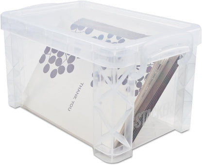 Advantus 40307 Super Stacker Storage Boxes, Hold 400 3 x 5 Cards, Plastic, Clear