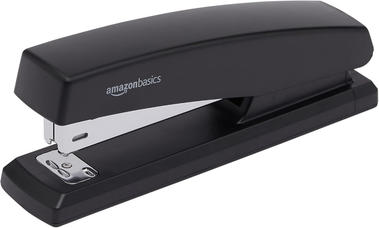 Amazon Basics Office Stapler with 1000 Staples, 25 Sheet Capacity, Non-Slip, Black, Home Office