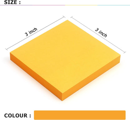 Sticky Notes 3x3 Self-Stick Notes Bright Colors Sticky Notes 4 Pads 100 Sheets/Pad (Yellow)