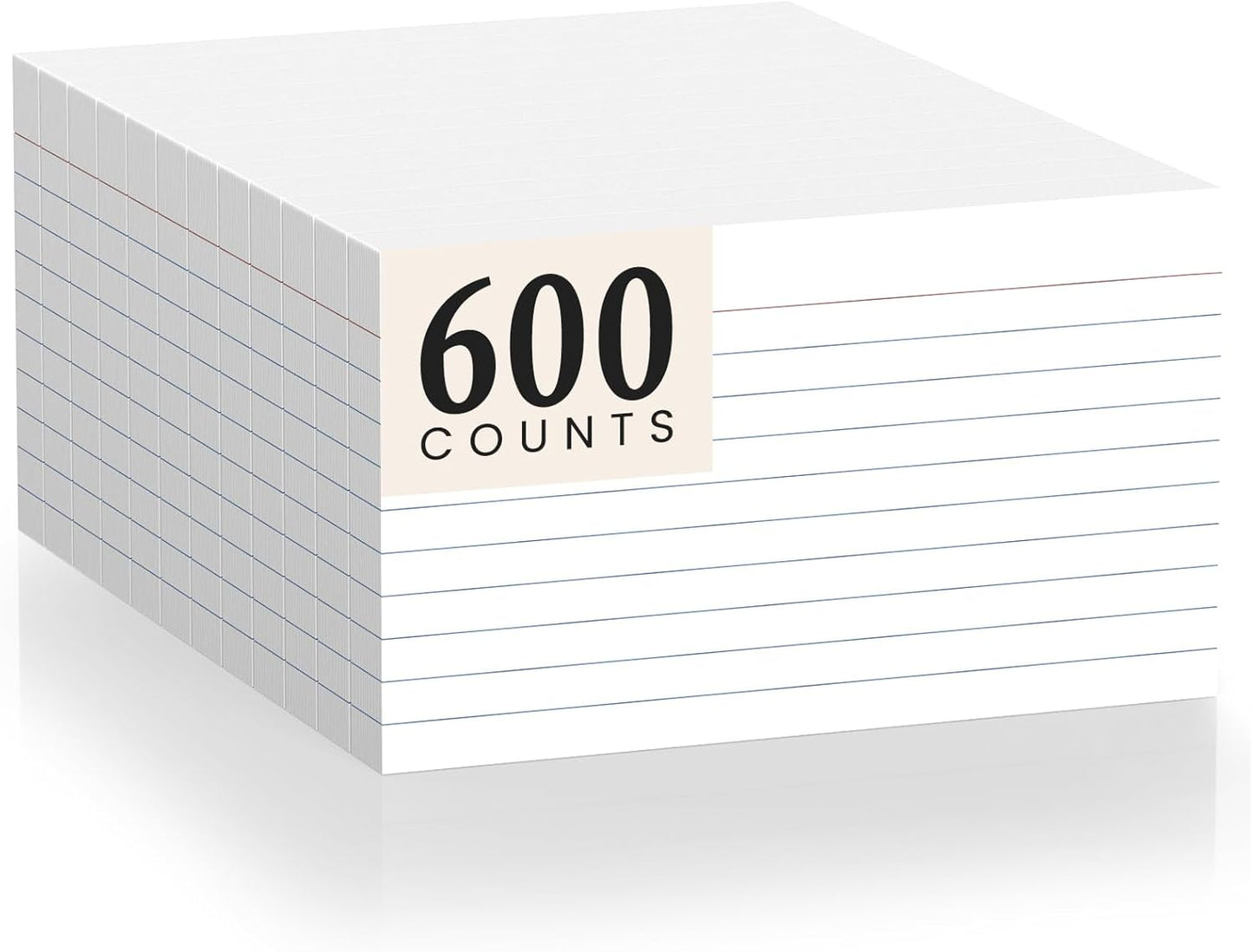 600 Count Index Cards 3 x 5 Inch Green Lined Flash Cards Ideal for Studying and To-do-List, Portable Note Cards Taking for Students and Teachers, Flash Card Styled for Home, Office or School Use