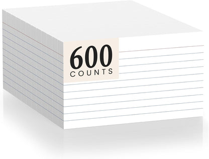600 Count Index Cards 3 x 5 Inch Green Lined Flash Cards Ideal for Studying and To-do-List, Portable Note Cards Taking for Students and Teachers, Flash Card Styled for Home, Office or School Use