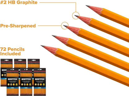Bostitch Office Premium #2 Pencils, American Cedar Wood, Pre-Sharpened, HB Graphite, 12-Pack