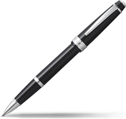 Cross Bailey Light Polished Blue Resin Rollerball Pen - Professional Pen for Effortless Writing - Journaling, Note-Taking & More - Black Ink - Easy Handling - Includes Gift Box