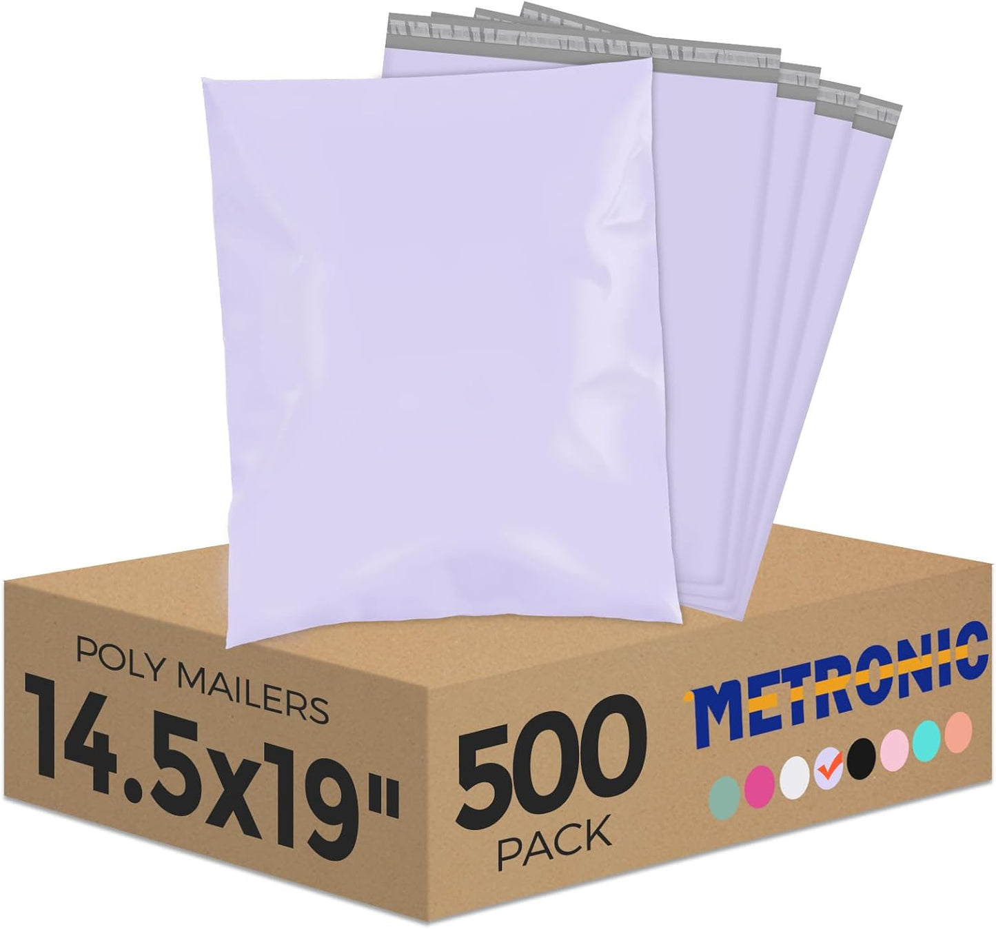 Metronic White Poly Mailers 14.5x19 100 Pack, Large Shipping bags Self-Seal Shipping Envelopes , Packaging Envelope for Small Business, Boutique, Clothing