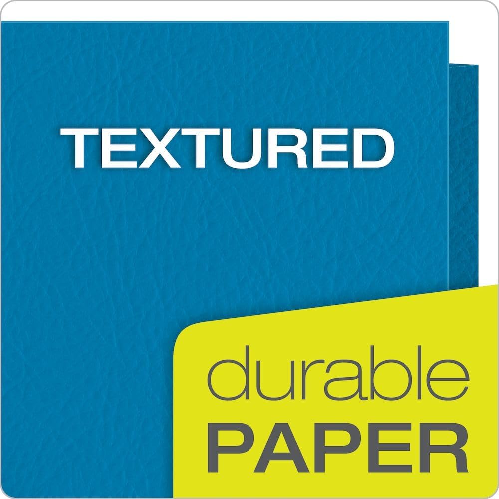 Oxford Twin-Pocket Folders, Textured Paper, Letter Size, Dark Blue, Holds 100 Sheets, Box of 25 (57538EE)