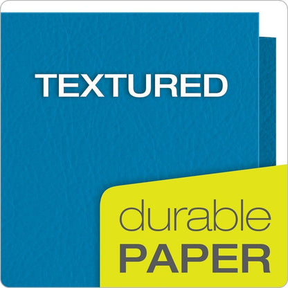 Oxford Twin-Pocket Folders, Textured Paper, Letter Size, Dark Blue, Holds 100 Sheets, Box of 25 (57538EE)
