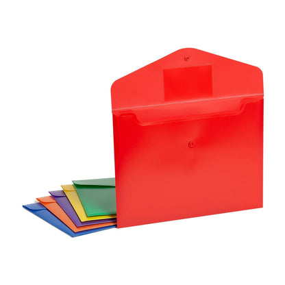 Smead Poly Document Holders, Snap Closure, Side Load, Letter Size, Primary Colors, 6 per Pack (89687)