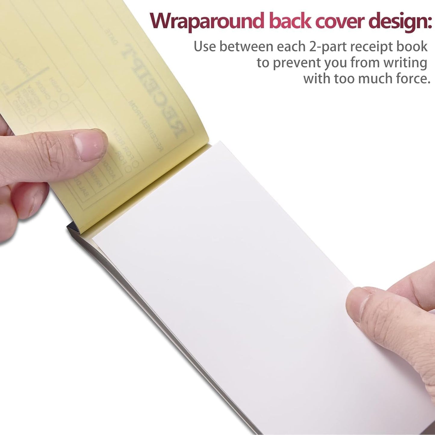 XKDOUS 2 Pack Money and Rent Receipt Book, 2-Part Carbonless, 2-3/4" x 6-1/2" Receipt Book for Small Business, 50 Sets per Book