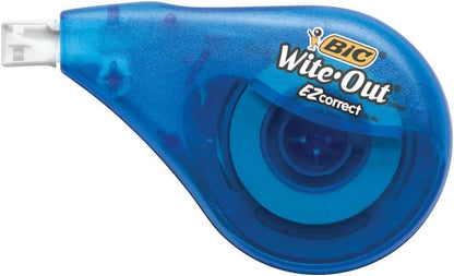 BIC White Out Tape- Tear Resistant, Clear Dispenser EZ Correct Correction Tape - 39.3 Feet Each - Pack of 7