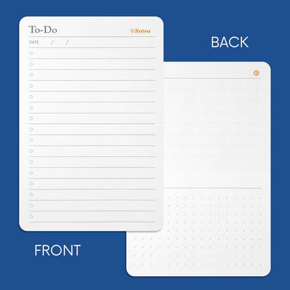 Notsu To Do List Grid Index Cards 3x5 | 50 Task Planner Foldable Vertical Notecards with Rounded Corners
