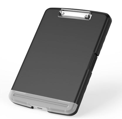Rimilak Plastic Clipboard with Storage, 8.5 x 11 High Capacity Folio Nursing Case with Pen Holder, Size 14.2 x 9.6 x 1.2″ Folder Side-Opening for Classroom, Teacher, Smooth Writing, Dark Green