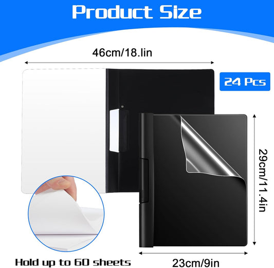 24 Pcs Clear Report Covers with Rotary Clip, 11.4 x 9 Inch Letter Size Presentation Folders Resume Folders for Business Files Report Document Interview