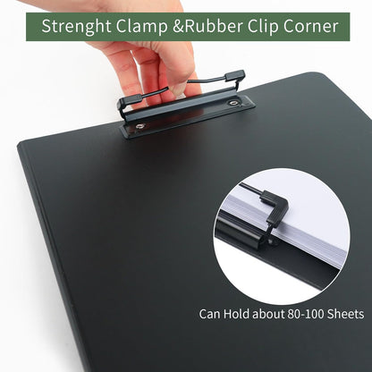 A4 Clipboard Folder,10 Pack Foldable Clipboards with Pocket for Business,Office,School or Restaurant (Black)