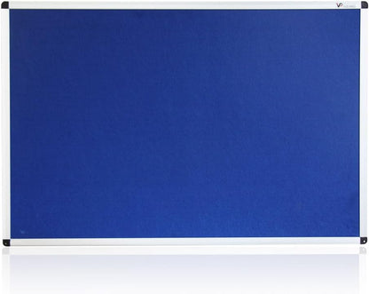 VIZ-PRO Large Fabric Bulletin Board/Foldable Notice Board Felt Gray, 60 X 48 Inches, Silver Aluminium Frame