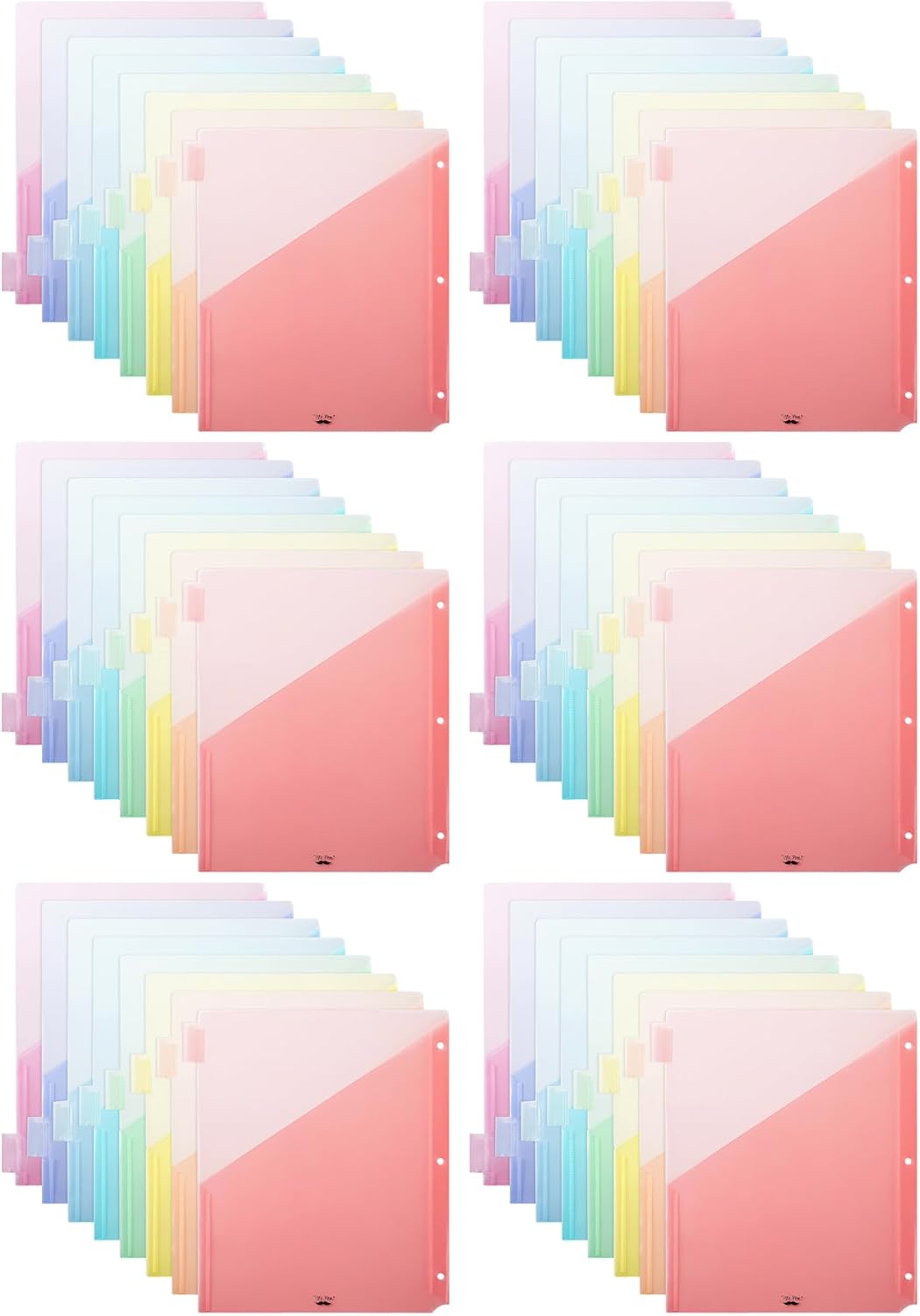 Mr. Pen- Binder Dividers with Pockets and Tabs, 1 Set, 8 Tabs/Set, Colorful, 3 Ring Binder Dividers with Tabs and Pockets on Both Sides