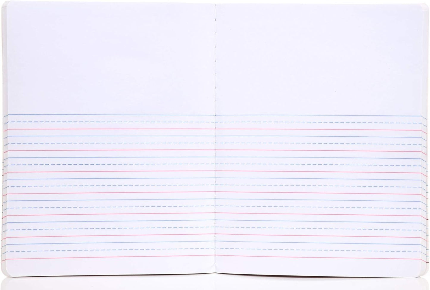 Mintra Primary Composition Notebook, 4 Pack, Assorted Colors 80 Sheets, 7.5in x 9.75in, 1/2 Sheet, Ruled with Drawing Area, Flexible Hardcover Journal, Grades K-2, School & Home Use