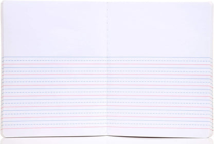 Mintra Primary Composition Notebook, 4 Pack, Assorted Colors 80 Sheets, 7.5in x 9.75in, 1/2 Sheet, Ruled with Drawing Area, Flexible Hardcover Journal, Grades K-2, School & Home Use