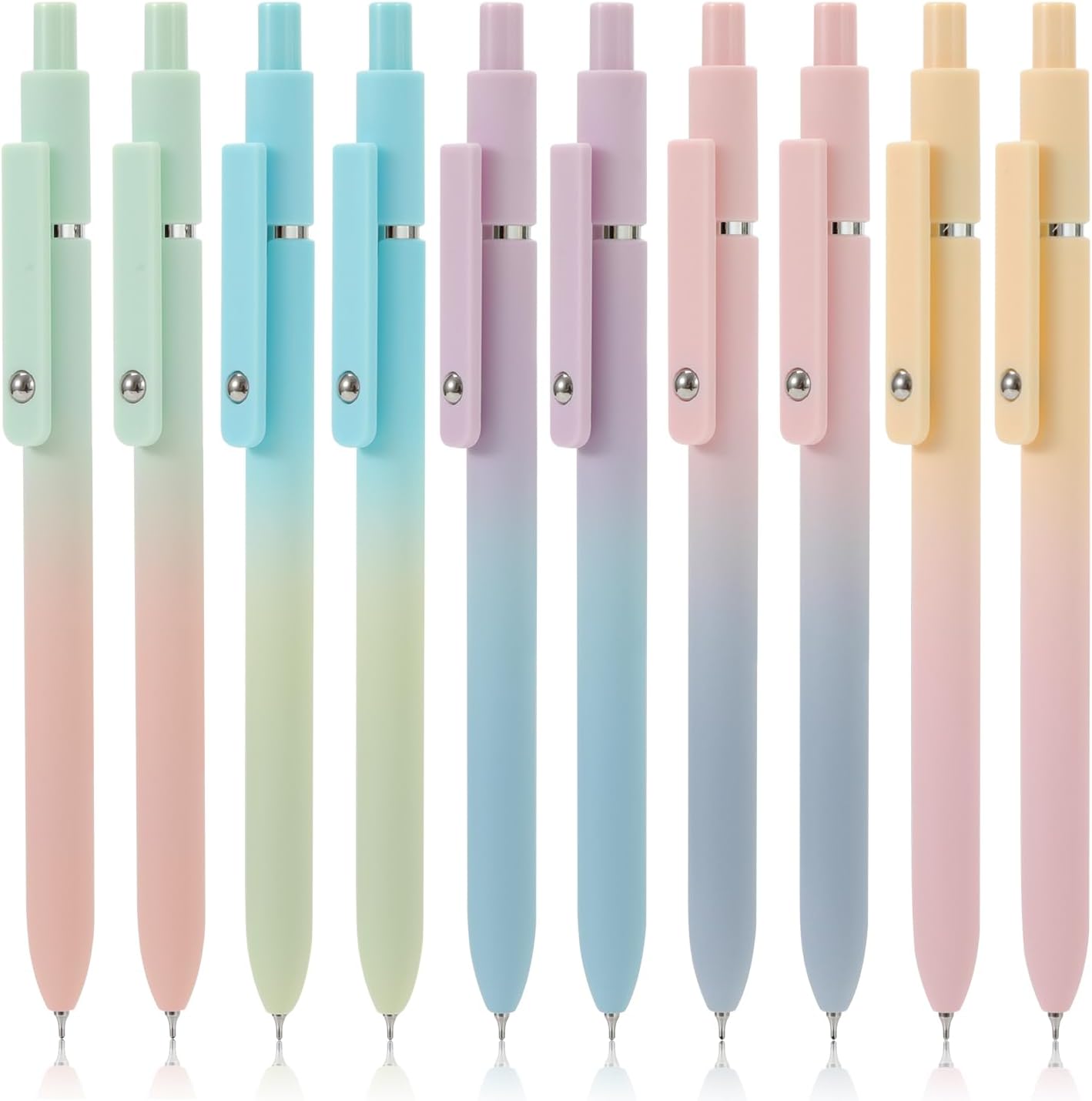 FIOVER 5pcs Gel Pens Quick Dry Ink Pens Fine Point Premium Retractable Rolling Ball Gel Pens Black Ink Smooth Writing for School Office Home