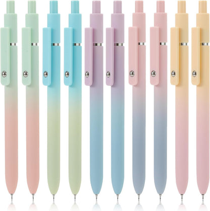 FIOVER 5pcs Gel Pens Quick Dry Ink Pens Fine Point Premium Retractable Rolling Ball Gel Pens Black Ink Smooth Writing for School Office Home