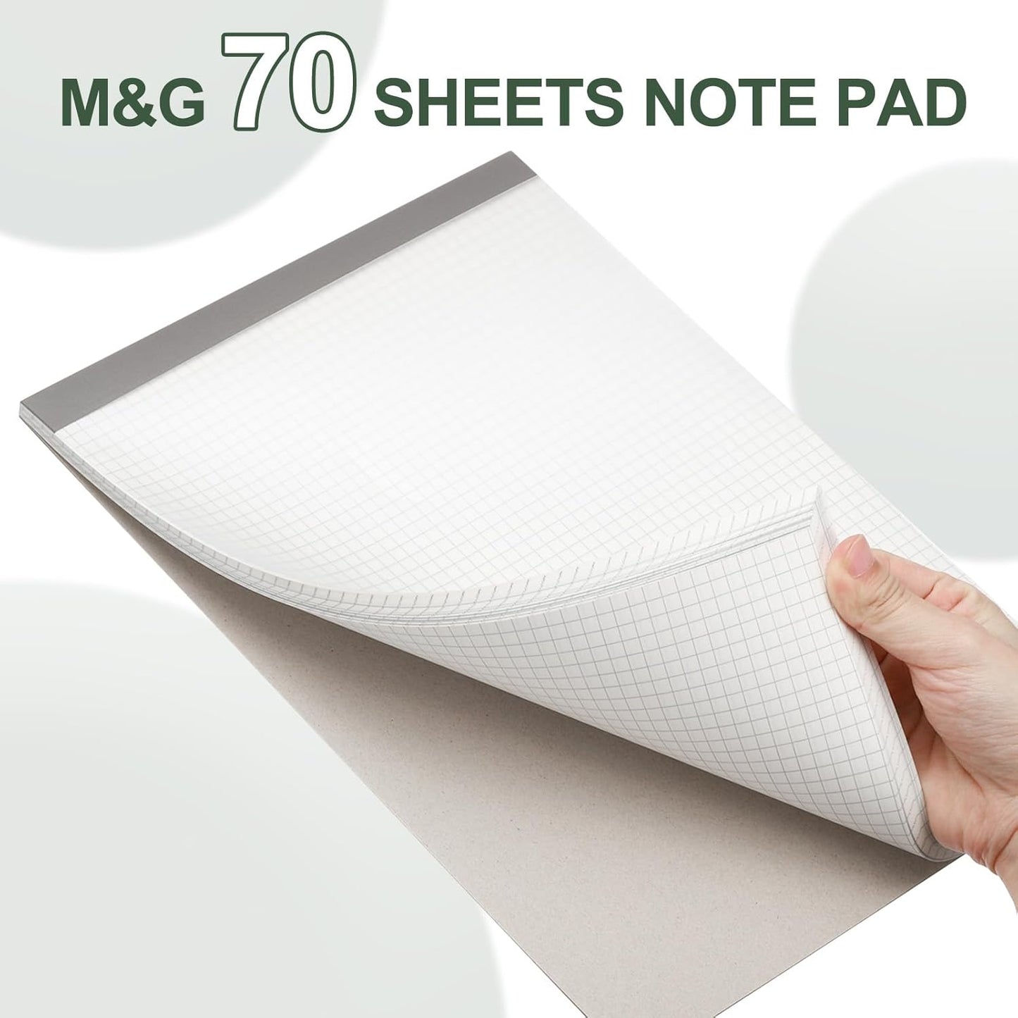 M&G 7x10 Note Pads, 6 Pack B5 Legal Pads 70 Sheets Notepads Writing Pad Graph Grid Chinese Memo Paper Tablet Kraft Cover for Work Writing Note Taking Chinese
