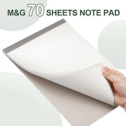 M&G 7x10 Note Pads, 6 Pack B5 Legal Pads 70 Sheets Notepads Writing Pad Graph Grid Chinese Memo Paper Tablet Kraft Cover for Work Writing Note Taking Chinese