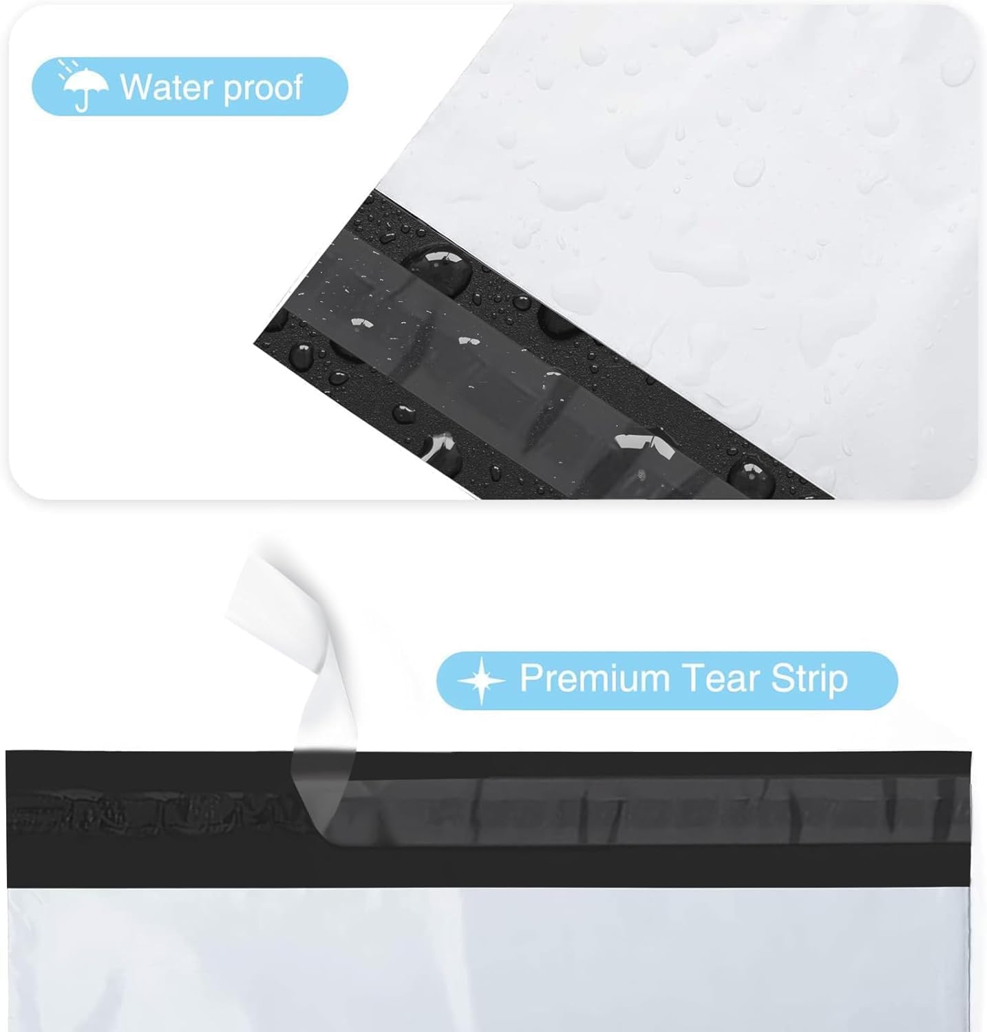 Fuxury Poly Mailers 10x13 Inch 100 Pack,Shipping Bags for Clothing,Strong Adhesive Mailing Envelopes,Heavy Duty Self Seal Plastic Postal Return Package Bags for Books Accessories Business,White