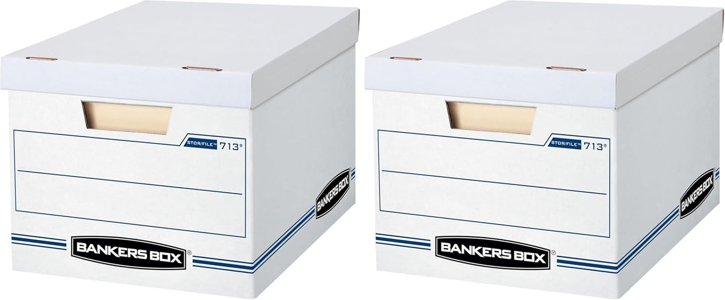 Bankers Box 6-Pack Basic Duty File Storage Boxes with Lids, Letter/Legal, STOR/FILE, (0071303)