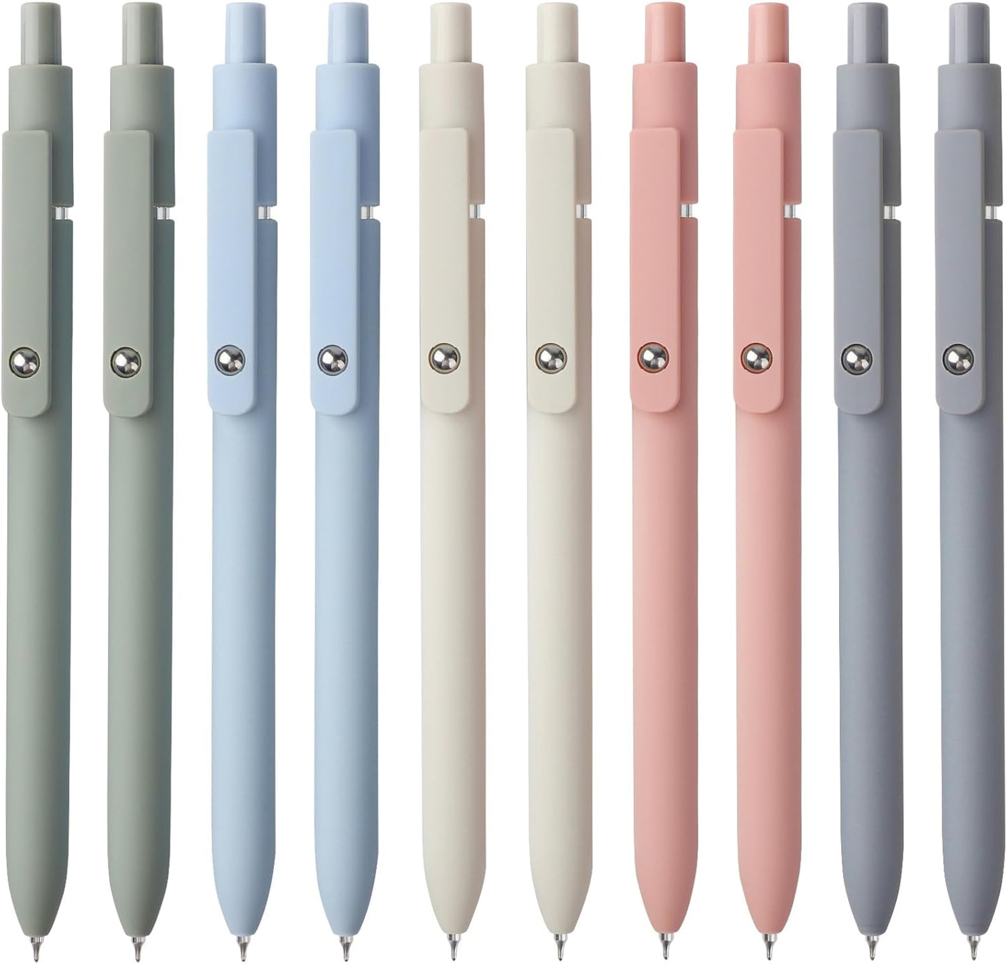 FIOVER 5pcs Gel Pens Quick Dry Ink Pens Fine Point Premium Retractable Rolling Ball Gel Pens Black Ink Smooth Writing for School Office Home
