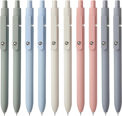 FIOVER 5pcs Gel Pens Quick Dry Ink Pens Fine Point Premium Retractable Rolling Ball Gel Pens Black Ink Smooth Writing for School Office Home