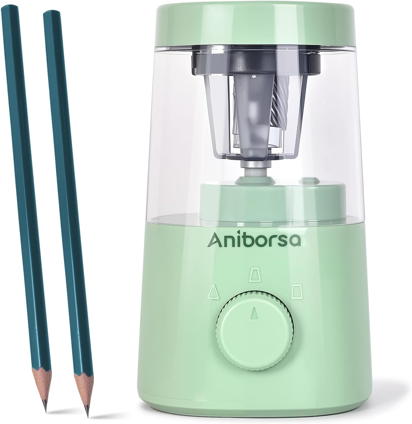 Electric Pencil Sharpener, Helical Blade Automatic Pencil Sharpener, Battery/USB Cord Operated Adjustable Sharpness for 6-8 mm Pencil, Classroom, School, Office, Home, Black