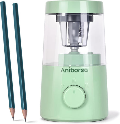 Electric Pencil Sharpener, Helical Blade Automatic Pencil Sharpener, Battery/USB Cord Operated Adjustable Sharpness for 6-8 mm Pencil, Classroom, School, Office, Home, Black