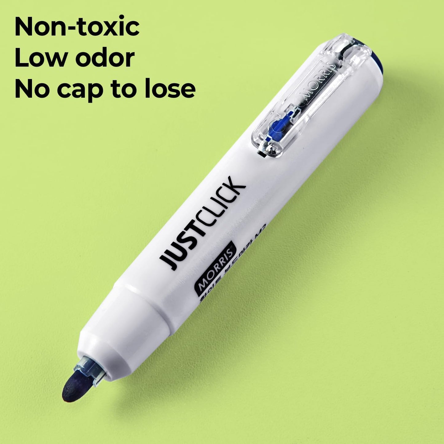 carrotez Retractable Dry Erase Markers, Click Dry Erase Whiteboard Markers, Bullet Tip, Thick Barrel, 12 Count, Black