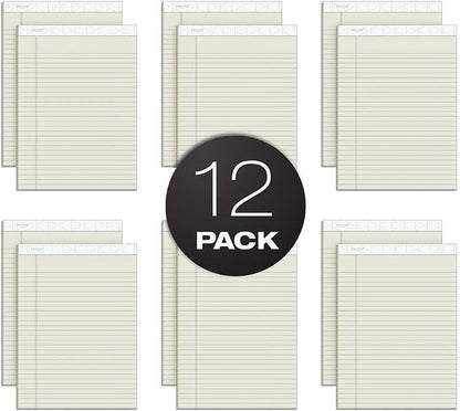 Tops Prism Writing Pads, 8-1/2" x 11-3/4", Legal Rule, Gray, Perforated, 50 Sheets, 12 Pack (63160)