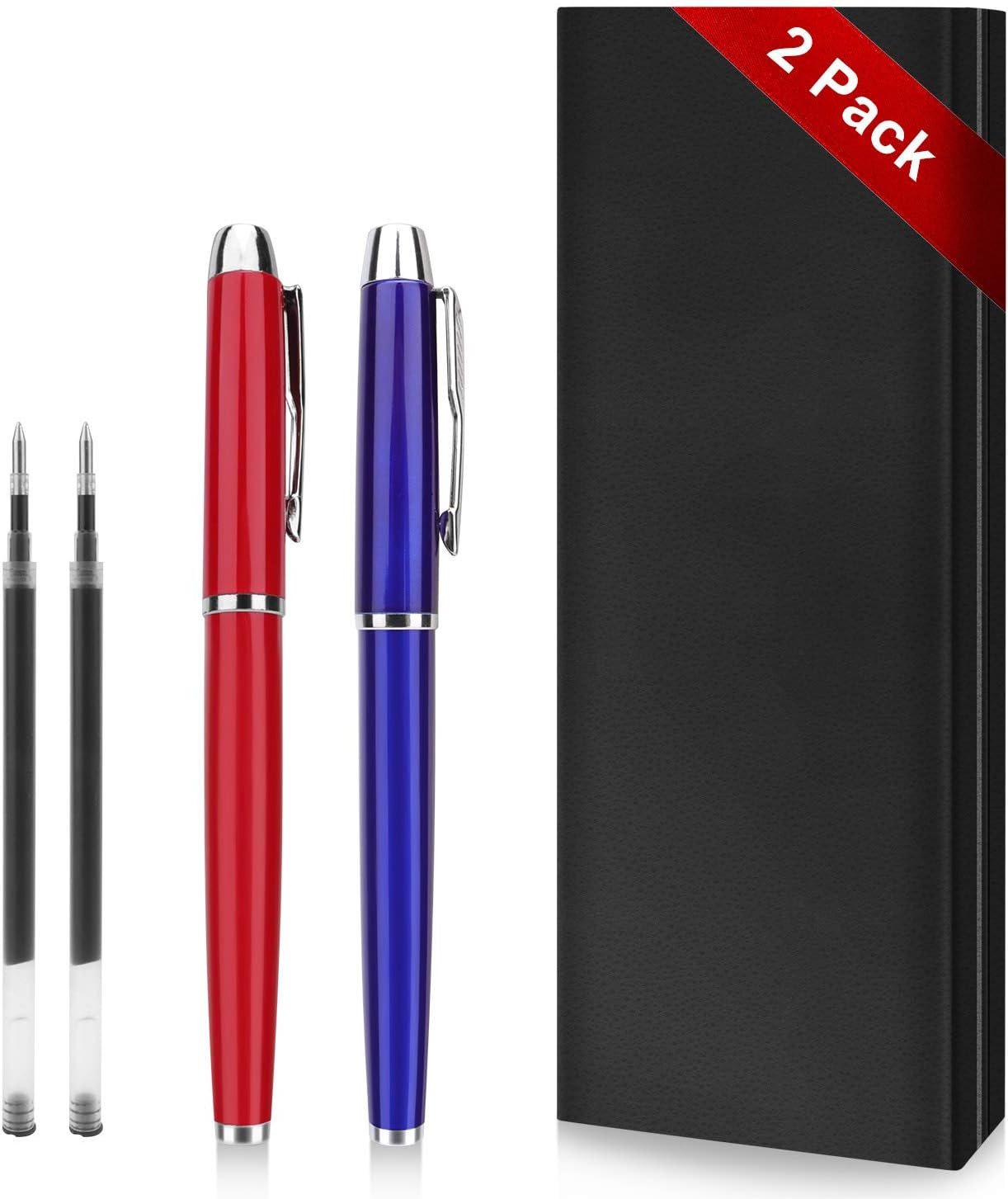 8 Pieces Replaceable Ballpoint Pen Refills Work for Most Brands Pens with Smooth Writing,Free-Flowing German Ink with Medium 0.5mm Ballpoint Tip(Black Refills and Length 4.4inch)