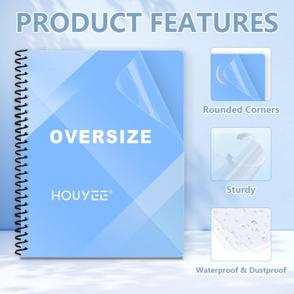 HOUYEE 100 Pack10 Mil Clear Binding Presentation Covers, PVC Report Cover Sheets for Binding, Square Corner, 8.5 x11 Inches, Letter Size