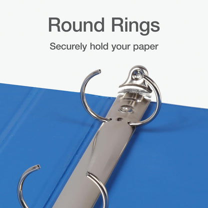 Oxford Ring Binders, 1.5" Round Ring Binders, View Binder, Covers on 3 Sides, XtraLife Hinge, Non-Stick, PVC-Free, White, 350 Sheet Capacity (1002547)