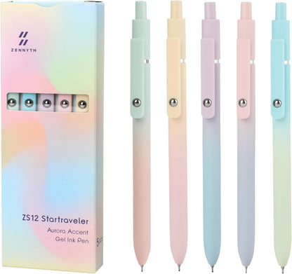Ddaowanx Gel Pens, 6 Pcs 0.5mm Quick Dry Black Ink Pens Fine Point Smooth Writing Pens, Cute Office School Supplies Gifts for Women