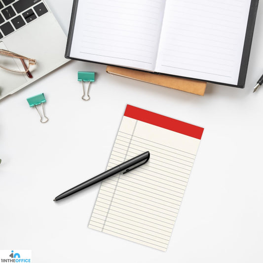 1InTheOffice Note Pads 5x8, Writing Pads, Lined Note Pads, Narrow Ruled, 50 Sheets/Pad, 12 Pack