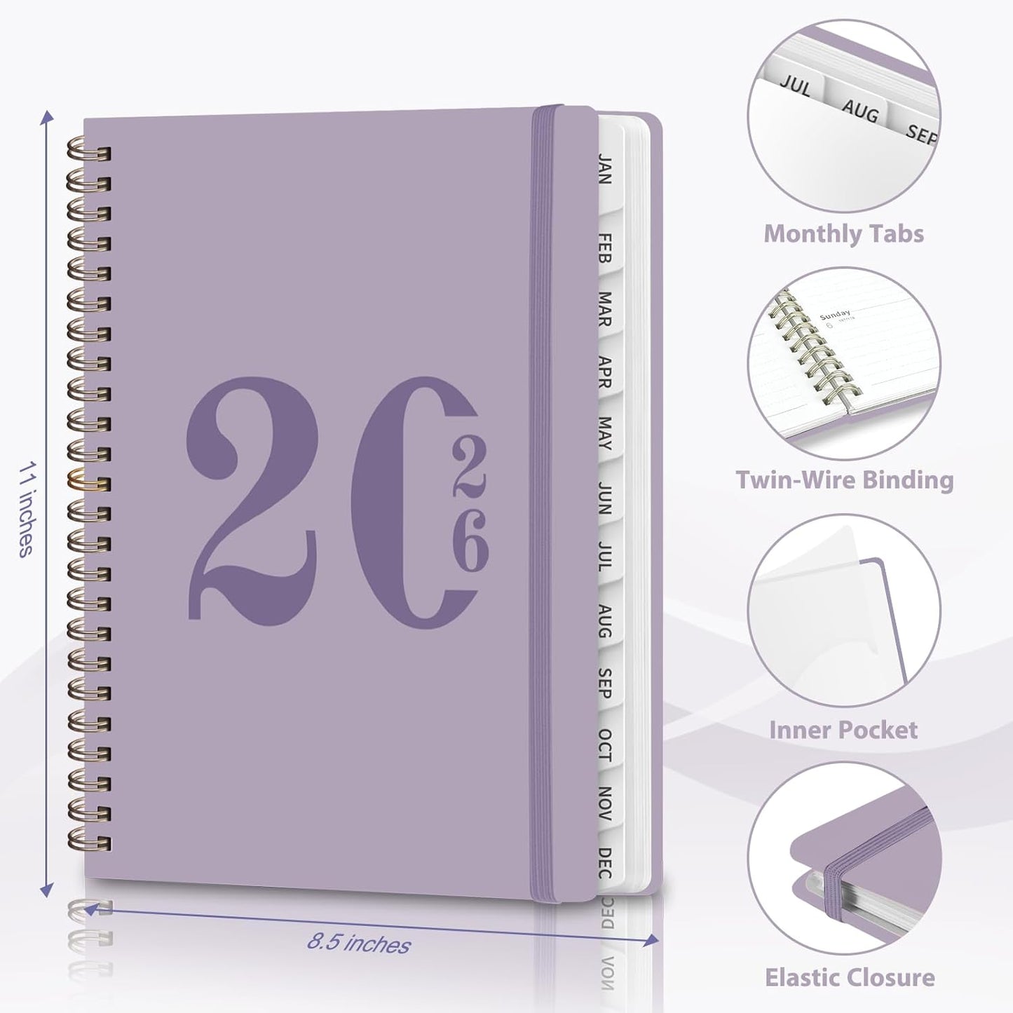 Planner 2026-2027, Weekly and Monthly Academic Year Calendar Planner, July 2026 - June 2027, Daily Agenda Book for Office School Supplies, A5(6.3'' x 8.5'')