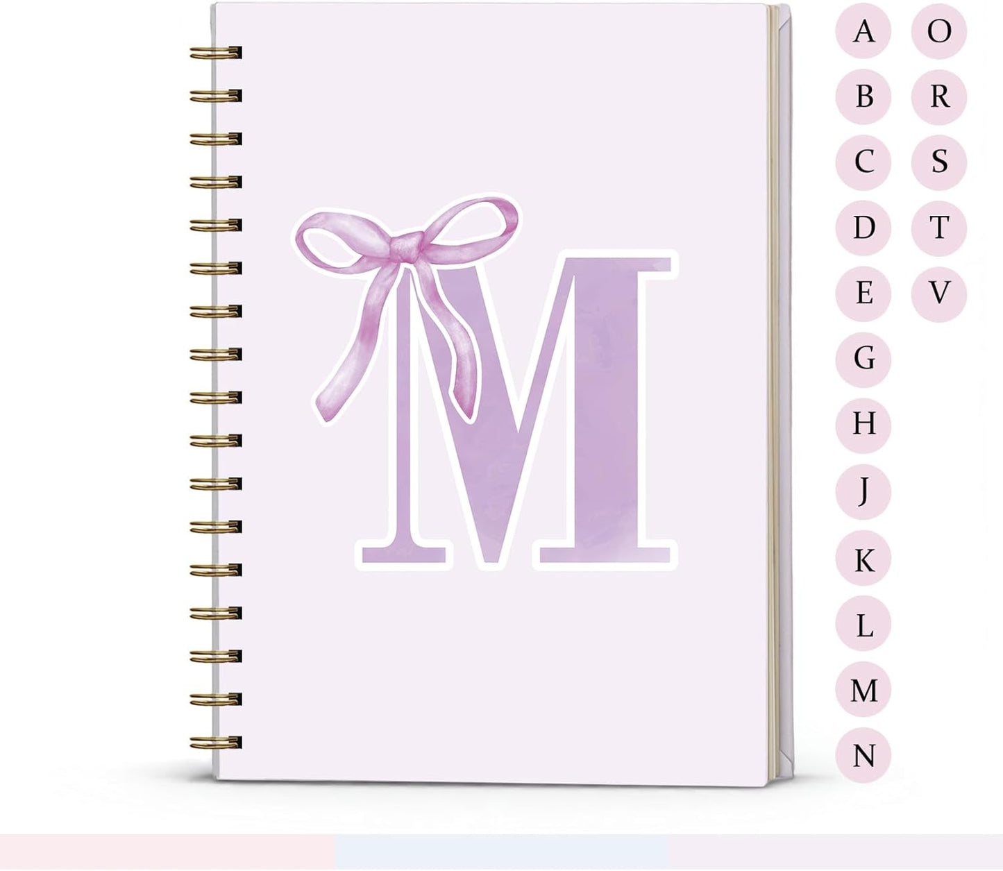 Blue Bow Journal Notebook for Girls,Initial H Journals Personalized Diary Gifts for Teen Girl Kids,Monogrammed Gifts for Women,Trendy Coquette Cute Hardcover Spiral Notebook 5.5 x 8.3 - Colors A