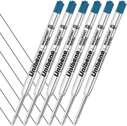 Unibene Parker Compatible Ballpoint Refills 12 Pack,1.0mm Medium Point-Black, Smooth Writing Replaceable German Ink Tactical Pen Refills for Parker Ballpoint/UZI Pen