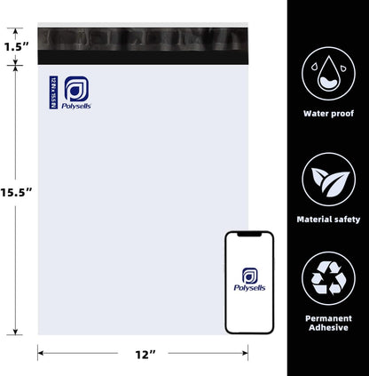 POLYSELLS 100 Pcs 14.5x19 Inch Poly Mailers Shipping Envelopes, Strong Adhesive Sealing, Waterproof, and Tear-resistant Postal Mailing Bags for Clothing, Books, and Accessories