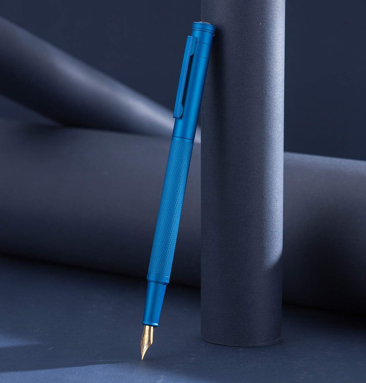 Hongdian Matte Black Forest Rollerball Pen with Schmidt Black Ink Refill, Classic Design with Metal Case for Business Signature