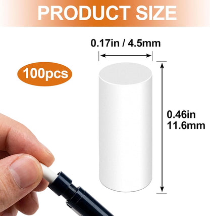 50 Pcs Mechanical Pencil Eraser Refills, White Refill Erasers for Propelling Pencils, Universal Traceless Eraser Replacement for Office Notebook Drafting